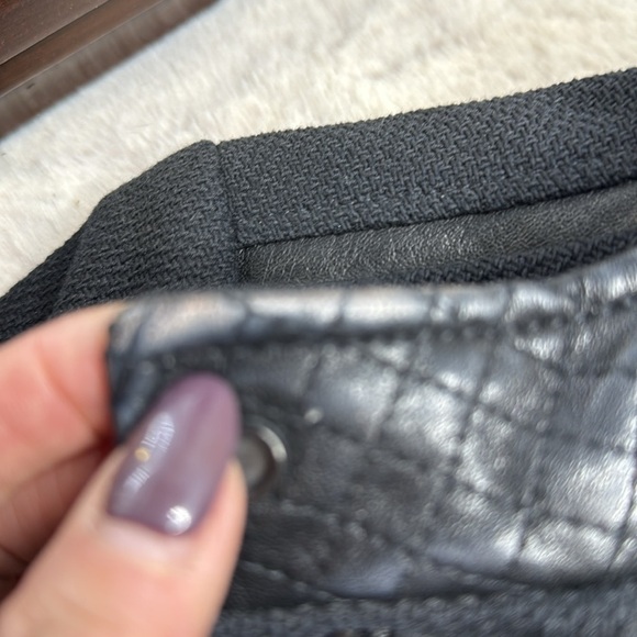 Vince | Knit Jacket with Genuine Leather Contrast, Size XS - Picture 9 of 13